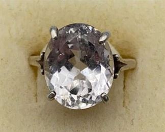 925 Ring Sterling Silver Moissanite Sz8