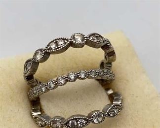 925 Sterling Rings Stackable Set of 3, Sz8