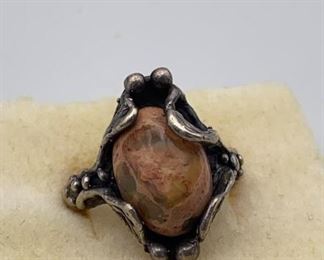 925 Ring Sterling Opal Stone Sz7