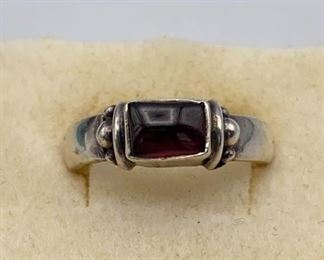 925 Ring Garnet / Amethyst Sterling Sz8,5
