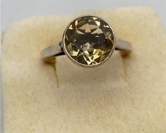 925 Ring Sterling Silver Citrine Sz8