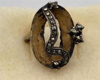 925 Ring Base Sterling Marcasite Sz8