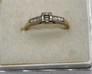 14K GOLD RING SZ7, OPEN SETTING, 2G