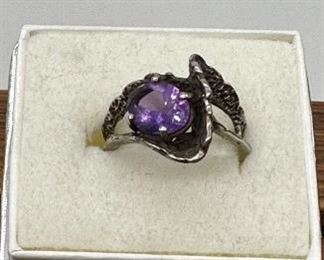 925 Amethyst Ring Sz6.5