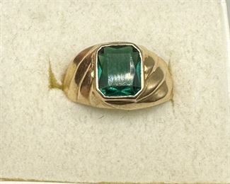 14K Gold Ring Emerald Sz5.5, 3g