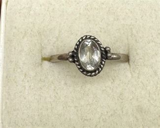 925 Antique Style Solitaire Diamond Ring Sz7.25