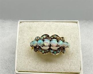 Antique 14K Yellow Gold Opal Ring Sz 6.5, 5g