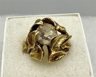 14K Yellow Gold Milky Opal Ring Sz5.6, 11.6g