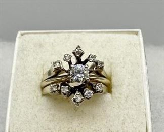 14K White Gold Round Brilliant Cut Diamond Ring
