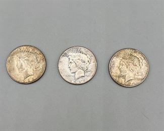 Three Peace Dollars