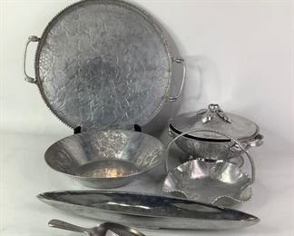 Hammered Aluminum serving pieces
