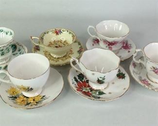 English China Teacups and Saucers