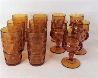 Amber Kings Crown Indiana Glasses