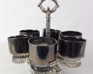 Mid Century Modern Glasses And Caddy