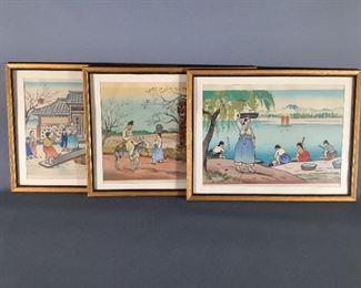 M. Hiyoshi 1950's "Korean Life Scenes" Prints
