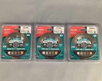 Three (3) Makita 4 1/2" Diamond Blades
