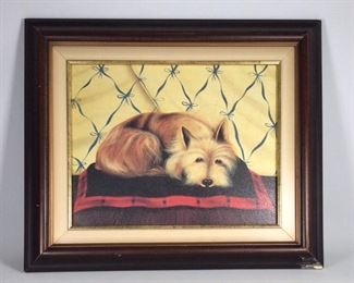 Framed Dog Painting