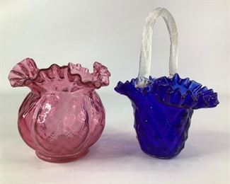 Decorative Glass Vase and Bowl
