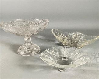 Helsey Jam & Jelly and Cut Glass Candy Dishes
