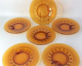 Amber Indiana Glass Snack Plates