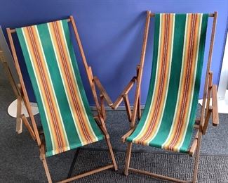 Vintage Sling-Back Beach Chairs