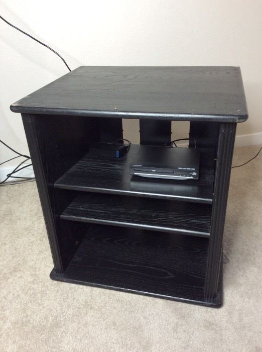 Black Wood Shelf/Stereo Cabinet
