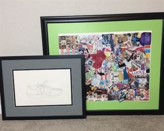 1990s Collage Frames Art and Shoe Sketch