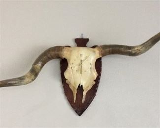 Longhorn Skull Clock