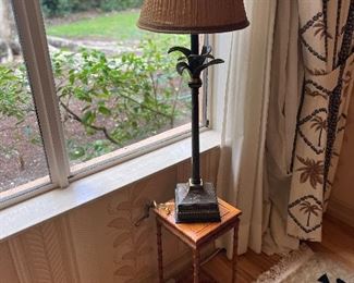 Pair Of High End Metal Palm Tree Table Lamps