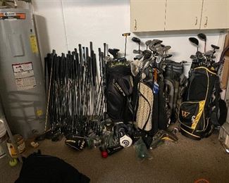 Various Golf clubs Including Big Berthas and Many More Brand Name Drivers