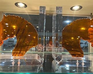 Orange Acrylic Horse Head Bookends