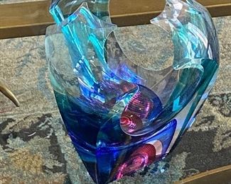 Georgous Michael David & Kit Karbler Rare Vortex  Art Glass Bowl