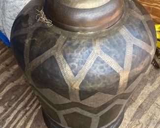 Metal Lidded Large Jar