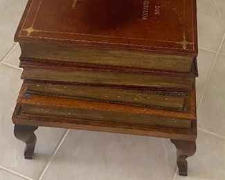Leather End Table 3 Tier Decorative Bookstand