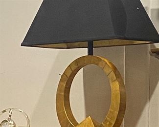 Geometric Gold Tone Table Lamp