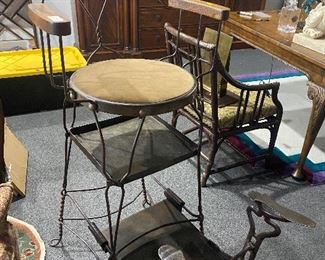 Shoeshine Chair Twisted Iron Early 1900'S