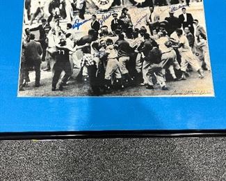 Dodgers 1955' Hand Signed Multiple Players Baseball Game Photo