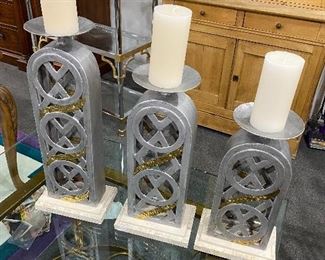 Metal & Ceramic Heavy Designer Votive Set