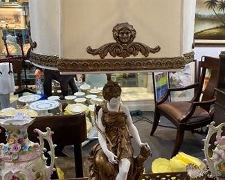 Lamp French Bronze Ornate 