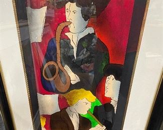 Linda Lee Kniff Framed Hand Signed Jazz Art