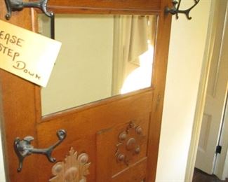 Antique Hall Tree Wall Mirror