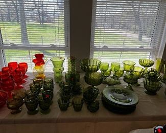 Green Depression glass