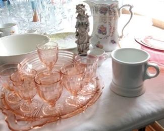 pink depression glassware