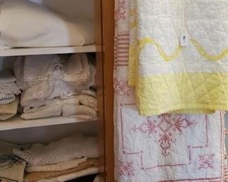 quilts, lace curtains, tablecloths