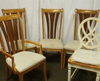 4 Matching Dining Chairs with 1 Shabby Chic Style Chair
