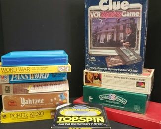 12 Vintage Board Games Includes VCR Clue, Scrabble, Yahtzee, and More