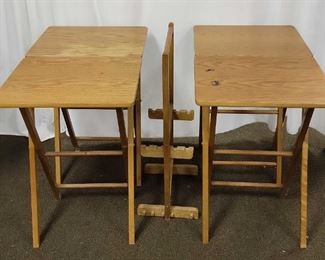 Blonde TV Trays with Holder