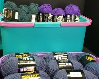 Collection of Yarn with Yarn Storage Container and Yarn Craft Book