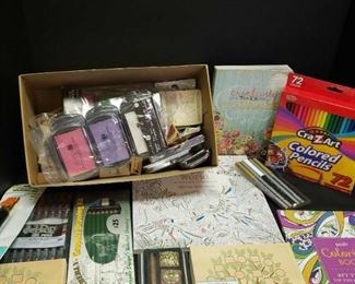 Coloring Books, Stamps, Colored Pencils, and More