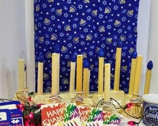 Happy Hanukah Mug, Lights, Materials, Gift Bags, and Tissue